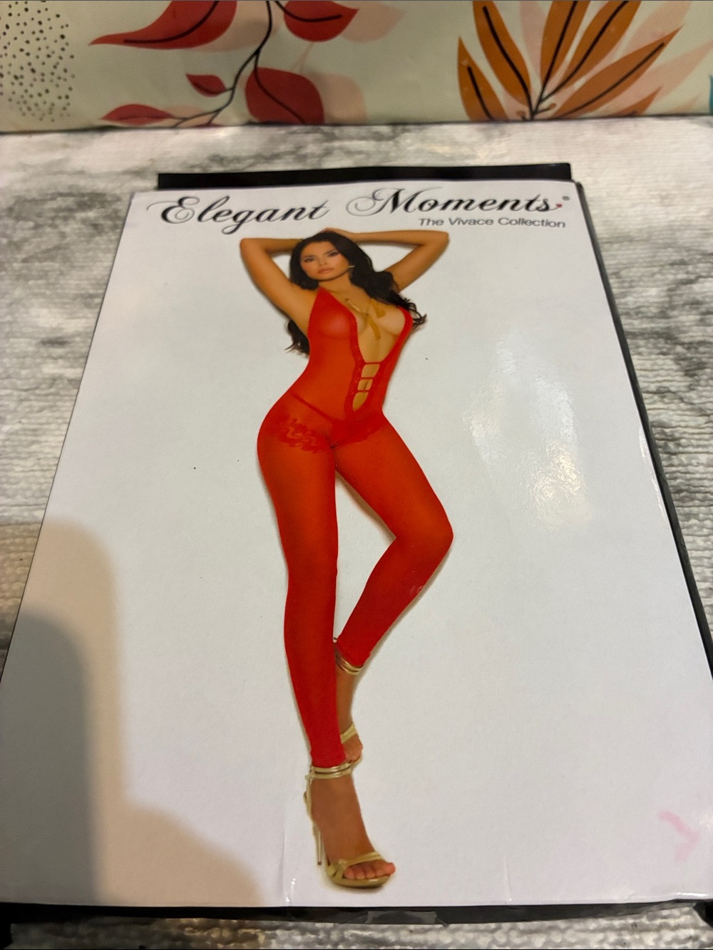 Elegant Moments Red Strappy Sheer Bodystocking